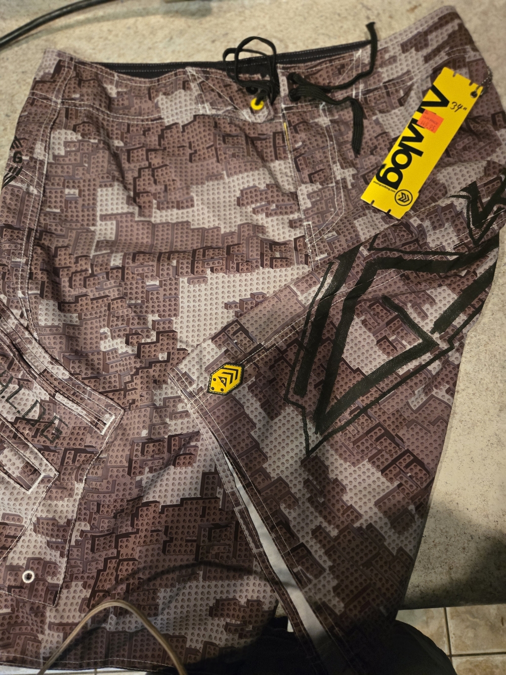Analog Board Shorts in Gray Camo with Black Accents